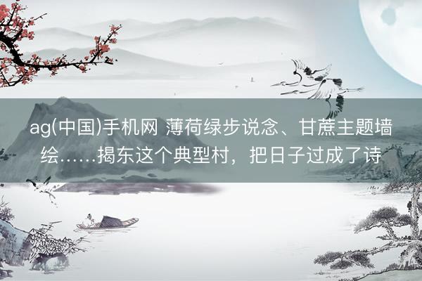 ag(中国)手机网 薄荷绿步说念、甘蔗主题墙绘……揭东这个典型村，把日子过成了诗
