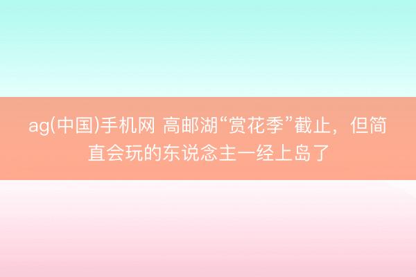ag(中国)手机网 高邮湖“赏花季”截止，但简直会玩的东说念主一经上岛了