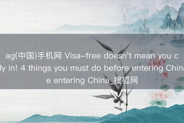ag(中国)手机网 Visa-free doesn't mean you can just fly in! 4 things you must do before entering China_搜狐网