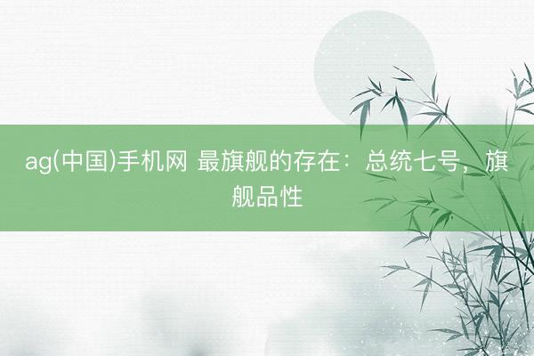 ag(中国)手机网 最旗舰的存在：总统七号，旗舰品性