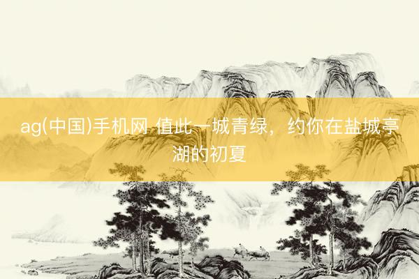 ag(中国)手机网 值此一城青绿，约你在盐城亭湖的初夏
