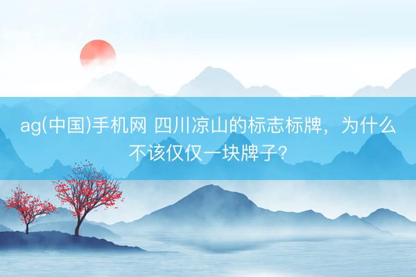 ag(中国)手机网 四川凉山的标志标牌，为什么不该仅仅一块牌子？