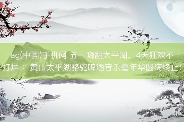 ag(中国)手机网 五一嗨翻太平湖，4天狂欢不打烊 ：黄山太平湖骆驼啤酒音乐嘉年华圆满终止！