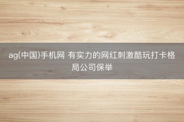 ag(中国)手机网 有实力的网红刺激酷玩打卡格局公司保举
