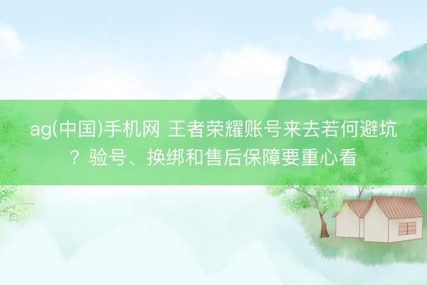 ag(中国)手机网 王者荣耀账号来去若何避坑？验号、换绑和售后保障要重心看