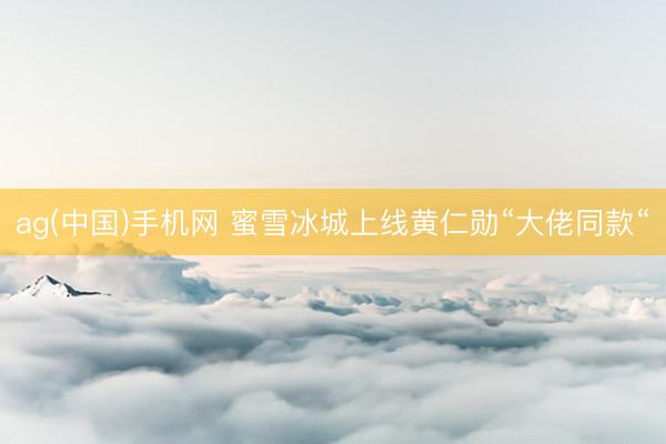 ag(中国)手机网 蜜雪冰城上线黄仁勋“大佬同款“