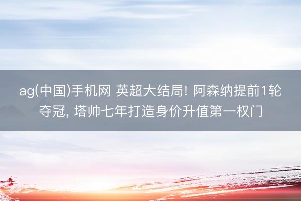 ag(中国)手机网 英超大结局! 阿森纳提前1轮夺冠， 塔帅七年打造身价升值第一权门