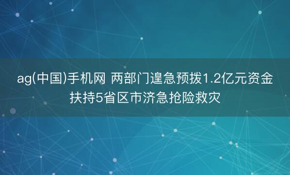 ag(中国)手机网 两部门遑急预拨1.2亿元资金扶持5省区市济急抢险救灾
