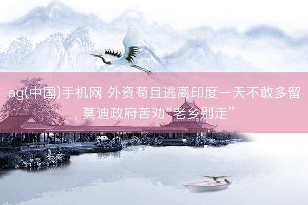 ag(中国)手机网 外资苟且逃离印度一天不敢多留， 莫迪政府苦劝“老乡别走”