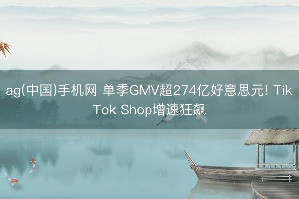 ag(中国)手机网 单季GMV超274亿好意思元! TikTok Shop增速狂飙
