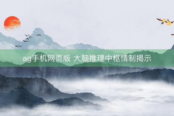 ag手机网页版 大脑推理中枢情制揭示