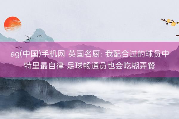 ag(中国)手机网 英国名厨: 我配合过的球员中特里最自律 足球畅通员也会吃糊弄餐