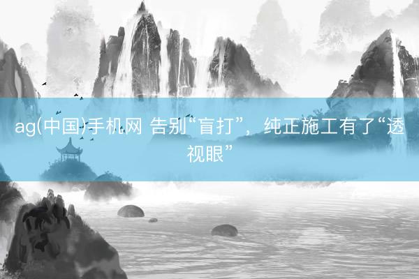 ag(中国)手机网 告别“盲打”，纯正施工有了“透视眼”