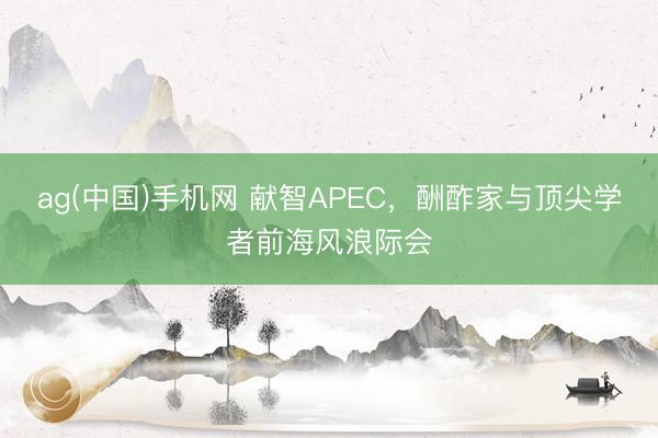 ag(中国)手机网 献智APEC,酬酢家与顶尖学者前海风浪际会
