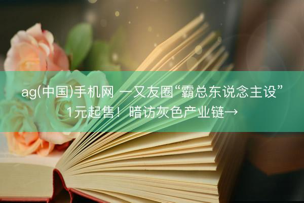 ag(中国)手机网 一又友圈“霸总东说念主设”1元起售!暗访灰色产业链→