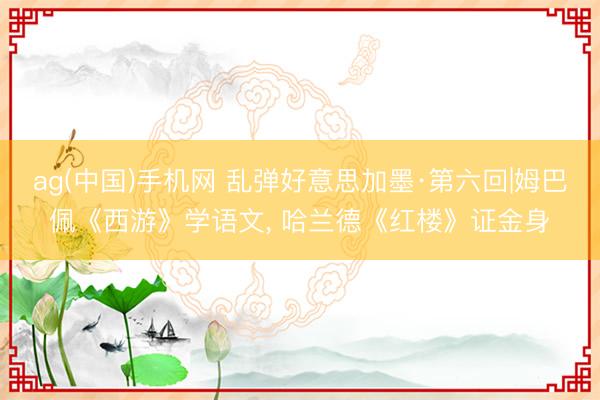 ag(中国)手机网 乱弹好意思加墨·第六回|姆巴佩《西游》学语文， 哈兰德《红楼》证金身